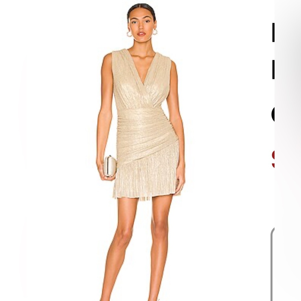 Ruched Mini Dress in Gold
BCBGMAXAZRIA